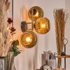Koyoto Wandleuchte Glas 15 cm Gold, Schwarz, 3-flammig