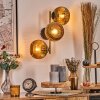 Koyoto Wandleuchte Glas 15 cm Gold, Schwarz, 3-flammig