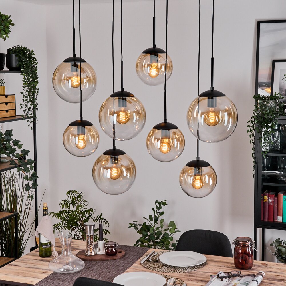Gastor Hängeleuchte Glas 20 cm, 25 cm Bernsteinfarben, Klar, 8-flammig main product photo