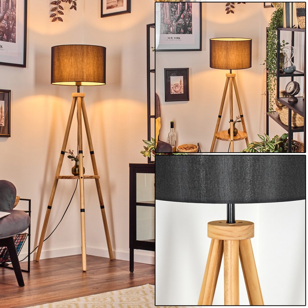 Soungou Stehleuchte 38 cm Naturfarben, Schwarz, 1-flammig main product photo