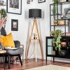 Soungou Stehleuchte 38 cm Naturfarben, Schwarz, 1-flammig