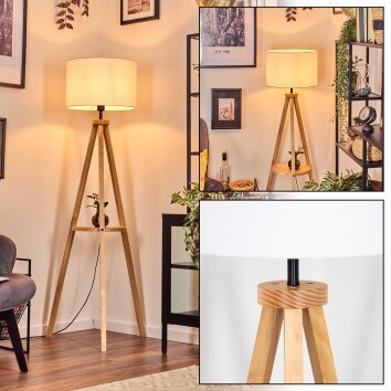 Soungou Stehleuchte 38 cm Naturfarben, Schwarz, 1-flammig