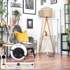 Soungou Stehleuchte 38 cm Naturfarben, Schwarz, 1-flammig