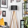 Soungou Stehleuchte 38 cm Naturfarben, Schwarz, 1-flammig