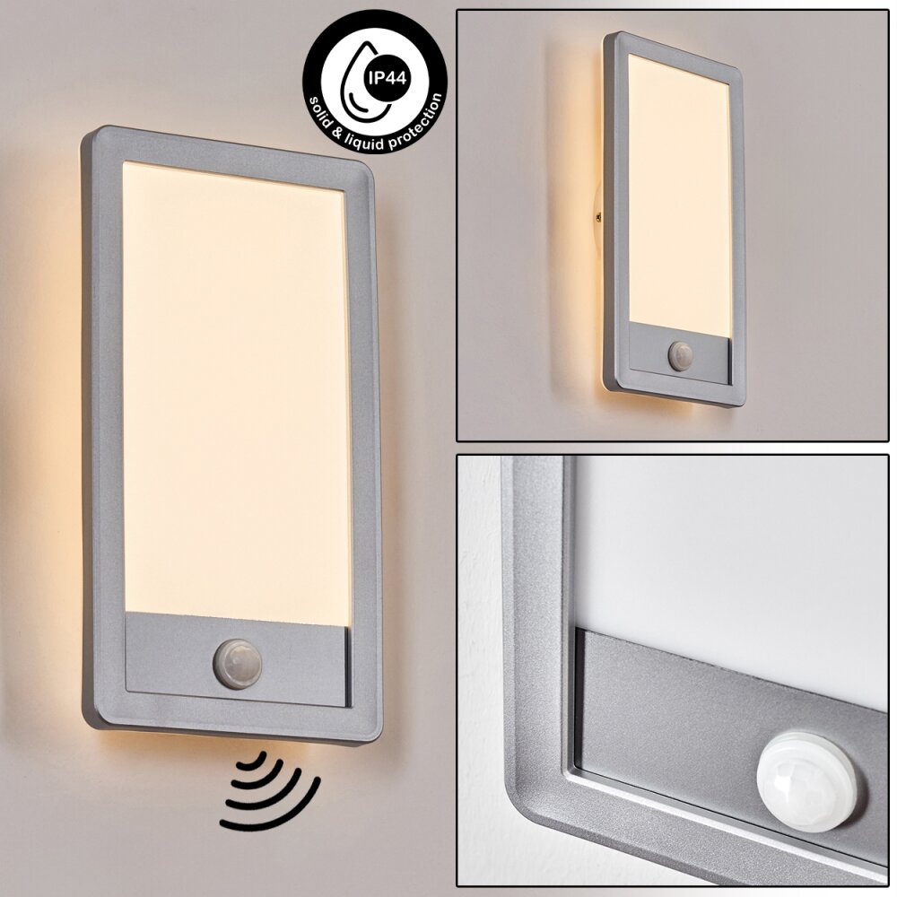 Harel Außenwandleuchte LED Silber, 1-flammig, Bewegungsmelder main product photo