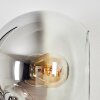 Koyoto Wandleuchte Glas 15 cm Chrom, Klar, Rauchfarben, 3-flammig