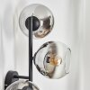 Koyoto Wandleuchte Glas 15 cm Chrom, Klar, Rauchfarben, 3-flammig