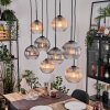 Koyoto Hängeleuchte Glas 20 cm Naturfarben, Schwarz, 8-flammig