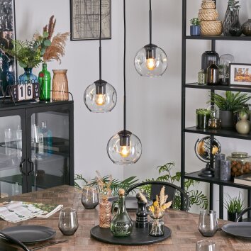 Ripoll Hängeleuchte Glas 15 cm Klar, 3-flammig