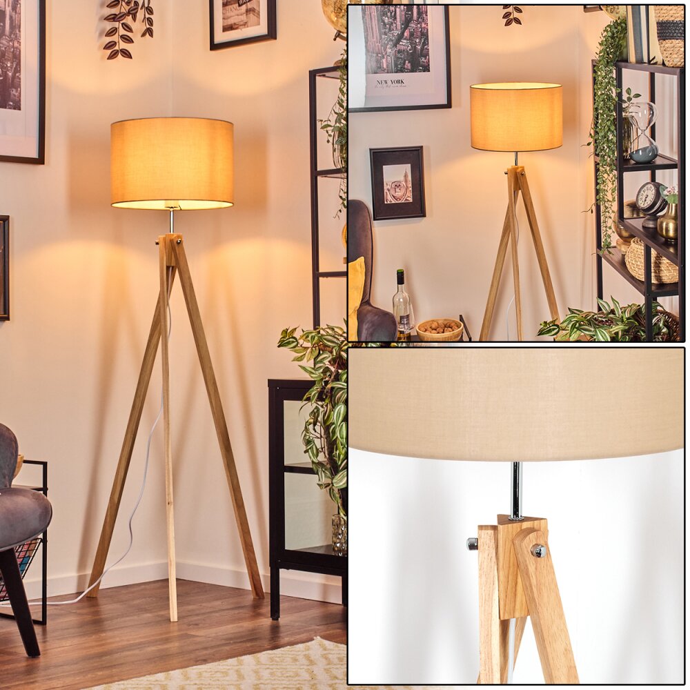 Soungou Stehleuchte 38 cm Chrom, Naturfarben, 1-flammig main product photo