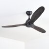 Mosstena Deckenventilator Holz dunkel, Schwarz, Fernbedienung