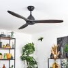 Mosstena Deckenventilator Holz dunkel, Schwarz, Fernbedienung