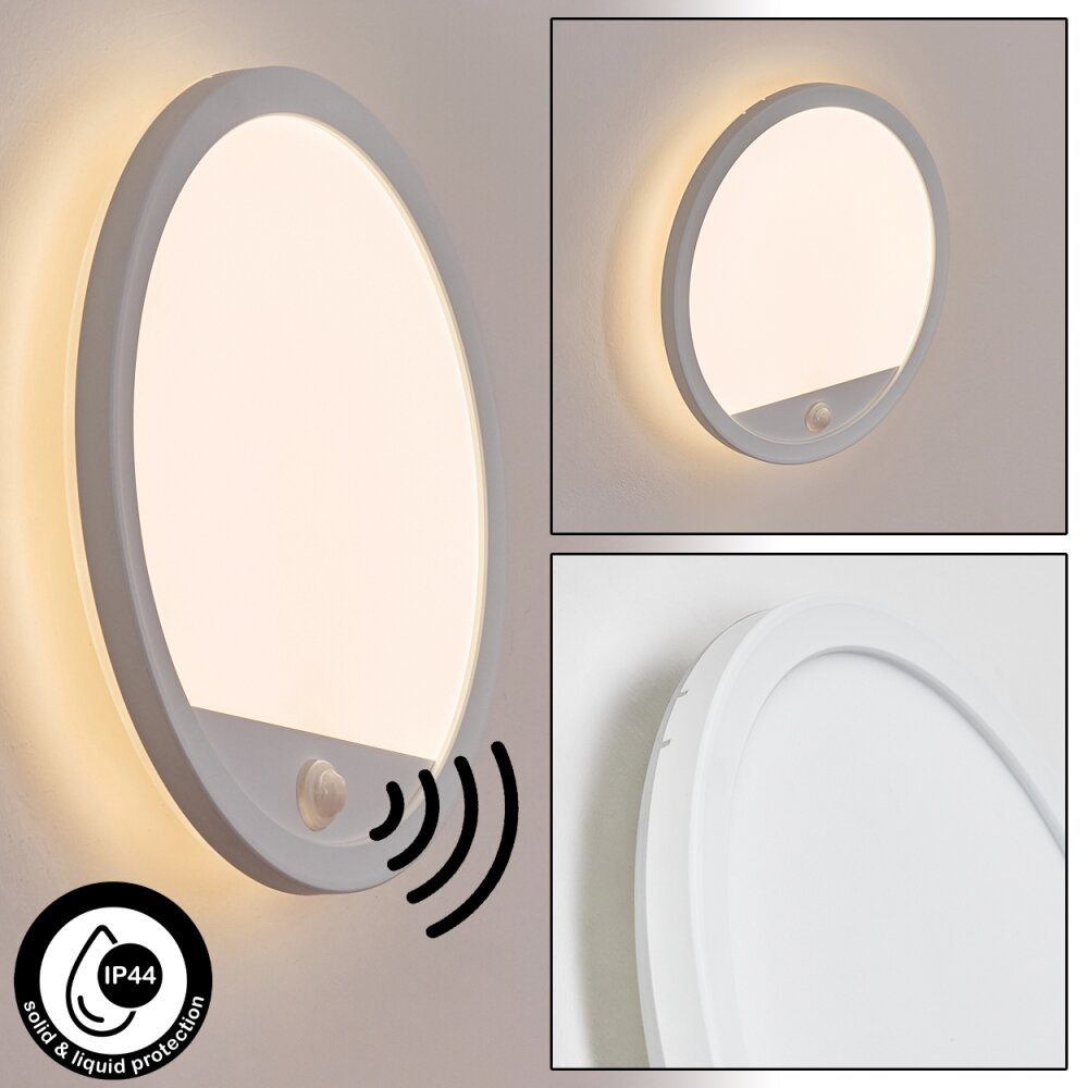 Qadir Außenwandleuchte LED Weiß, 1-flammig, Bewegungsmelder main product photo