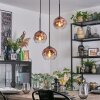 Ripoll Hängeleuchte Glas 15 cm Klar, Kupferfarben, 3-flammig