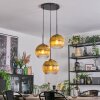 Koyoto Hängeleuchte Glas 25 cm Gold, Klar, 3-flammig