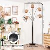 Soungou Stehleuchte 15 cm Chrom, Schwarz, 5-flammig