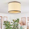 Chellas Deckenleuchte Glas 40 cm Naturfarben, Schwarz, 1-flammig
