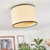 Chellas Deckenleuchte Glas 40 cm Naturfarben, Schwarz, 1-flammig