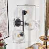 Ripoll Wandleuchte Glas 15 cm Klar, 3-flammig