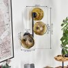 Ripoll Wandleuchte Glas 15 cm Gold, Klar, 3-flammig