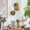 Ripoll Wandleuchte Glas 15 cm Gold, Klar, 3-flammig