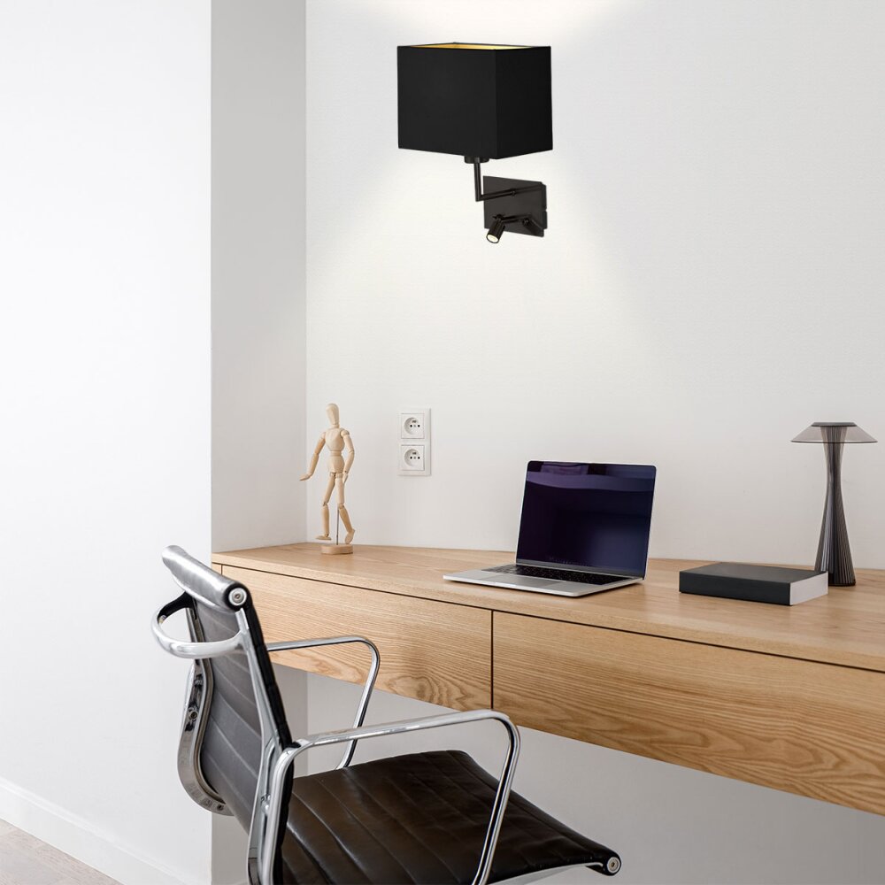 Steinhauer Nouveau Wandleuchte LED Schwarz, 2-flammig main product photo