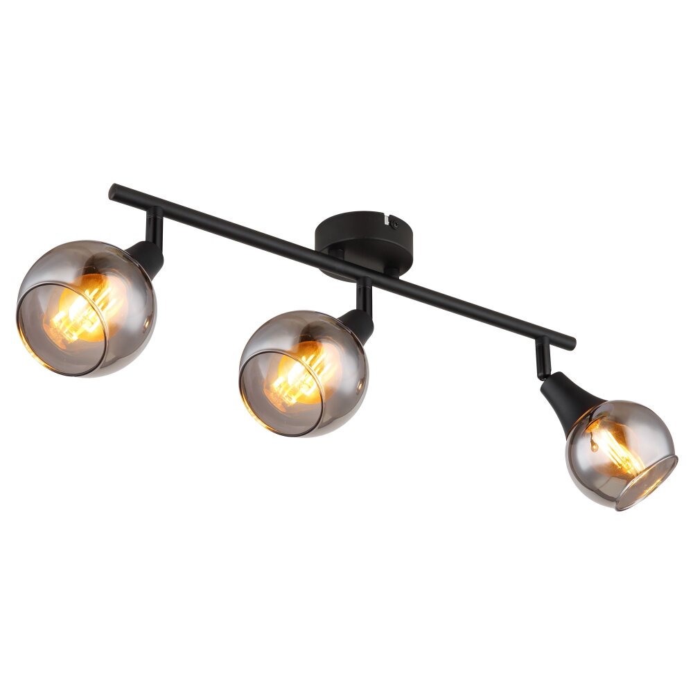 Globo Glyptar Deckenleuchte Schwarz, 3-flammig main product photo
