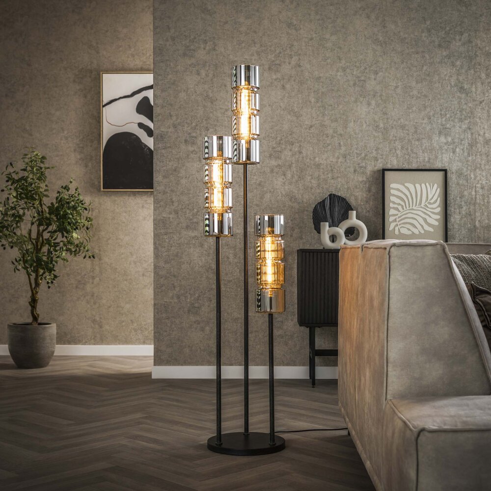 Barel Stehleuchte Schwarz, 3-flammig main product photo