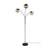Trio Paxton Stehlampe Schwarz-Gold, 3-flammig