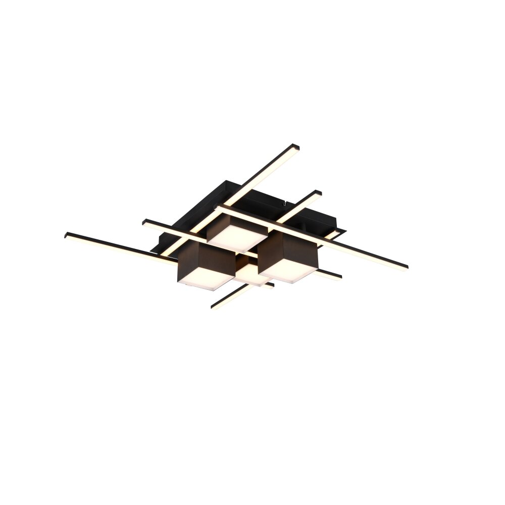 Trio Roger Deckenleuchte LED Schwarz, 1-flammig, Fernbedienung main product photo
