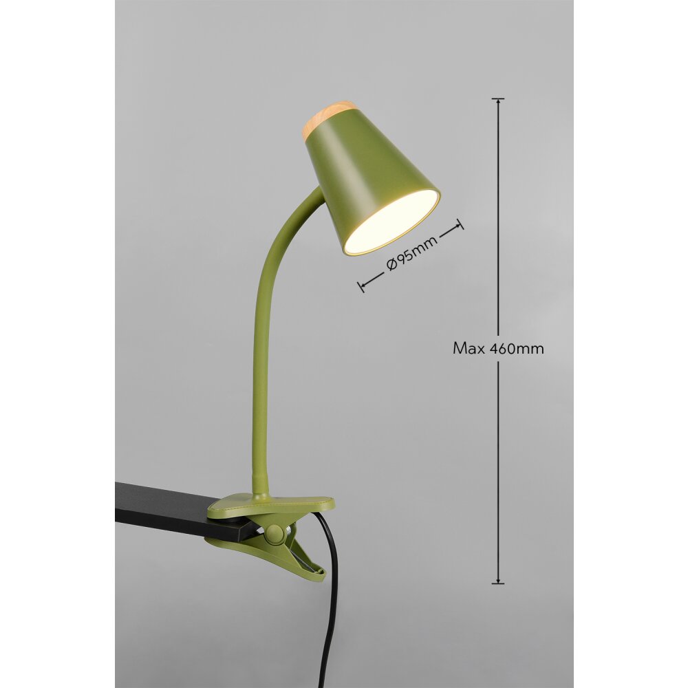 Reality Pongo Klemmleuchte LED Grün, 1-flammig