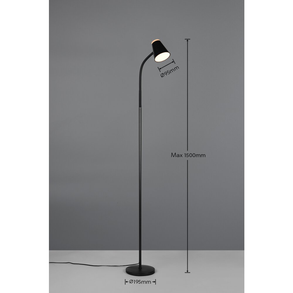Reality Pongo Stehlampe LED Schwarz, 1-flammig