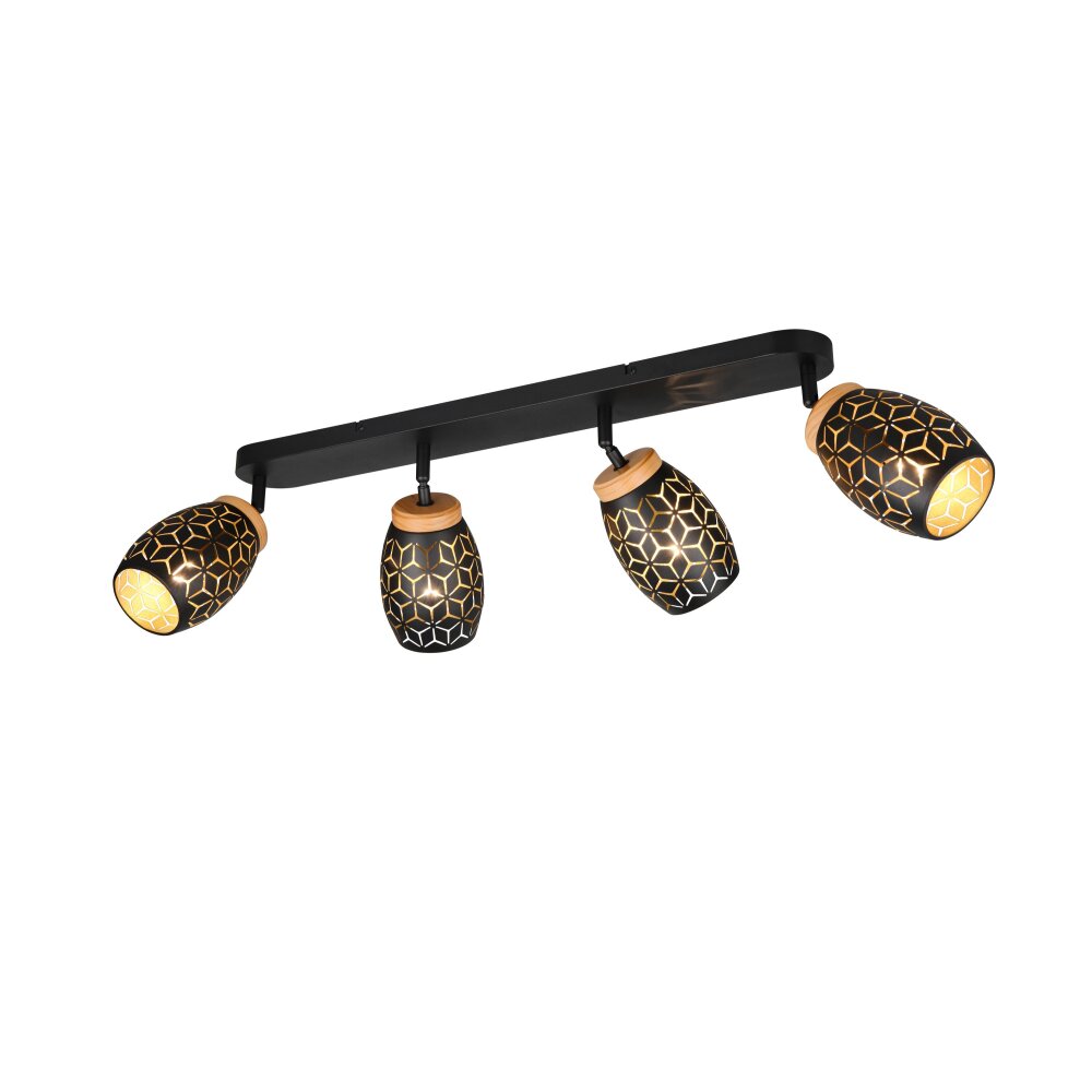 Reality Bidar Deckenspot Schwarz-Gold, 4-flammig main product photo