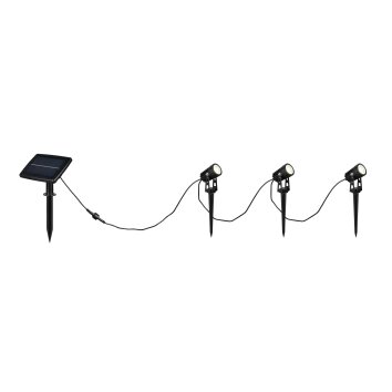 Reality OBIDOS Gartenstrahler LED Schwarz, 3-flammig