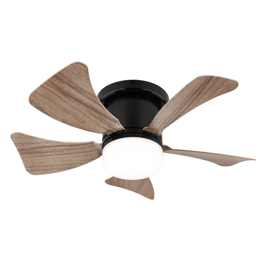 Globo Hines Deckenventilator LED Naturfarben, Schwarz, 1-flammig, Fernbedienung main product photo