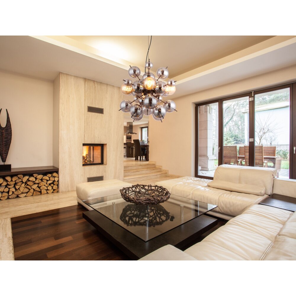 Globo Udo Hängeleuchte Schwarz, 4-flammig