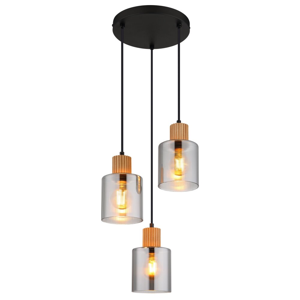 Globo Aleidis Hängeleuchte Dunkelbraun, Schwarz, 3-flammig main product photo