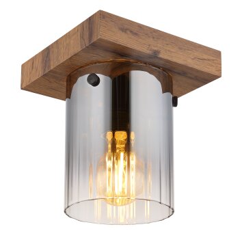 Globo Underwood Deckenleuchte Holz dunkel, Naturfarben, 1-flammig