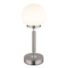 Globo Haku Tischleuchte LED Nickel glänzend, Nickel-Matt, 1-flammig