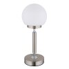 Globo Haku Tischleuchte LED Nickel glänzend, Nickel-Matt, 1-flammig