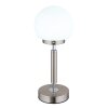Globo Haku Tischleuchte LED Nickel glänzend, Nickel-Matt, 1-flammig