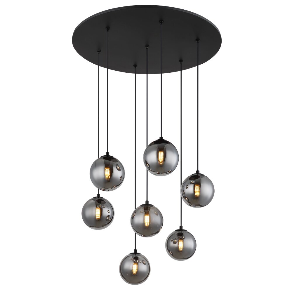 Globo Riha Hängeleuchte Schwarz, 7-flammig main product photo