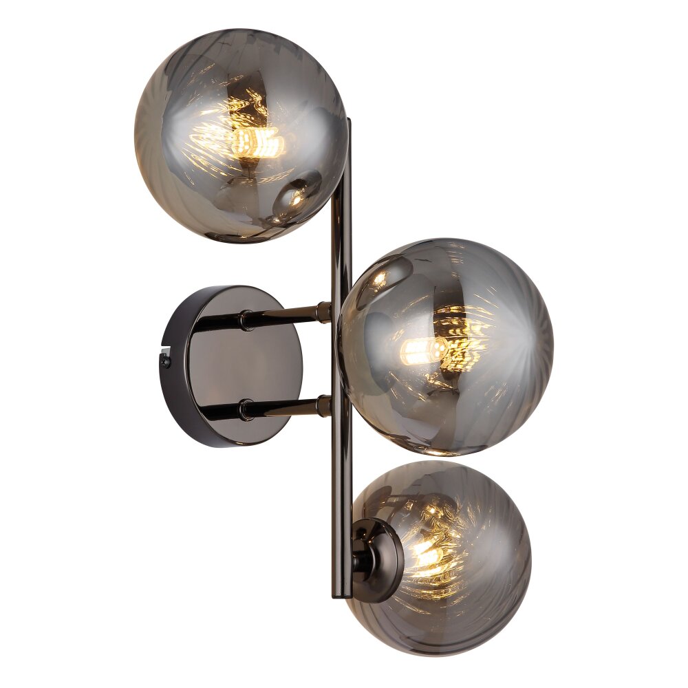 Globo Conor Wandleuchte Chrom, Schwarz, 3-flammig main product photo