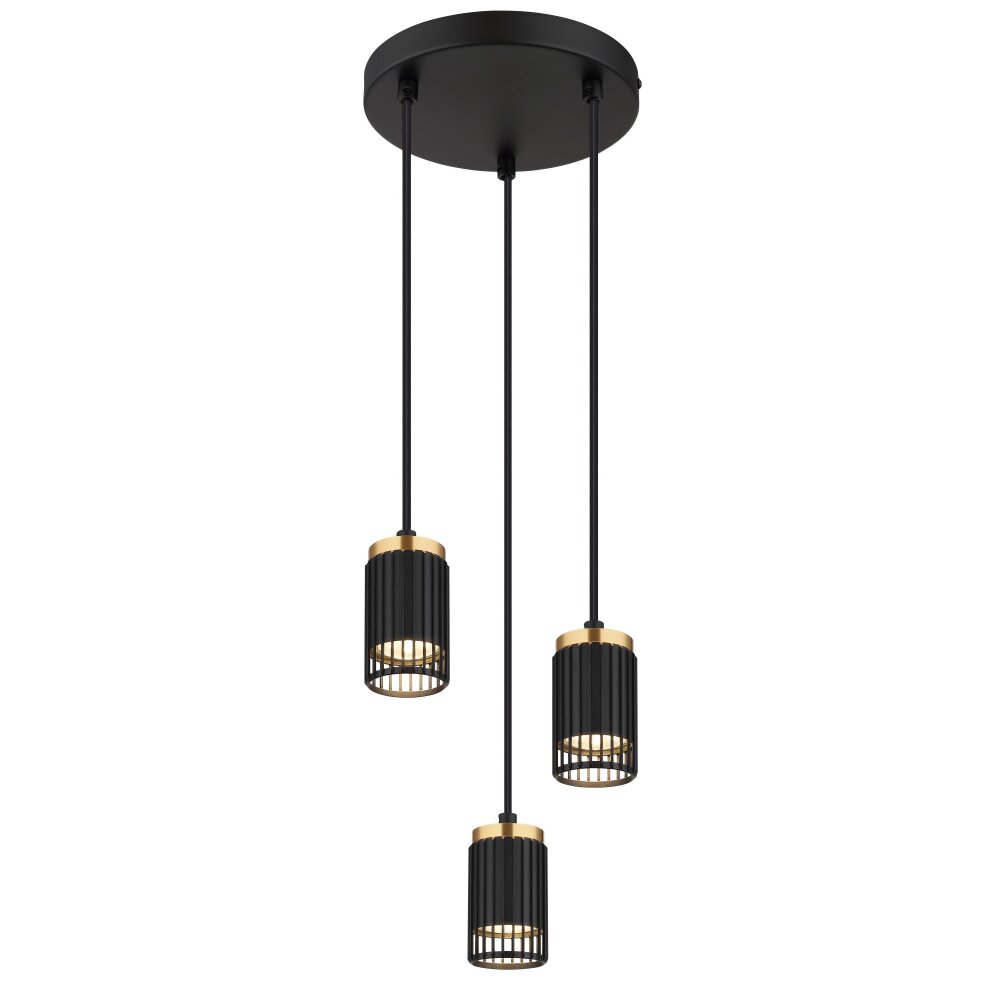 Globo Korben Hängeleuchte Schwarz, 3-flammig main product photo