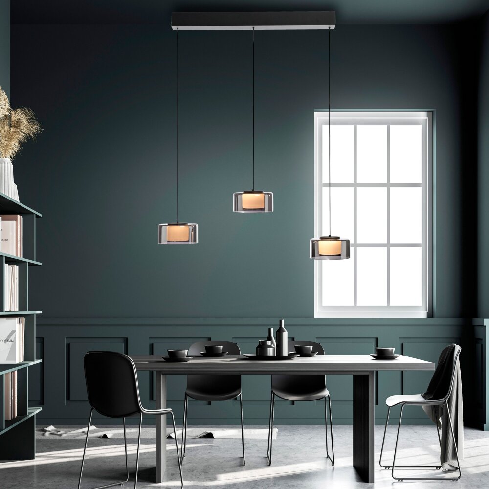 Paul Neuhaus Rika Pendelleuchte LED Schwarz, 3-flammig