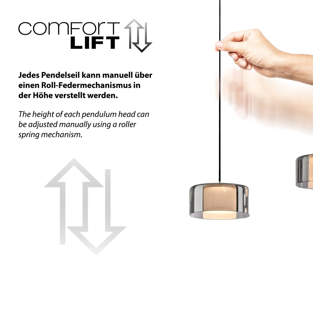 Paul Neuhaus Rika Pendelleuchte LED Schwarz, 3-flammig