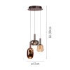Paul Neuhaus Irides Pendelleuchte LED Braun, 3-flammig