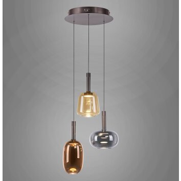 Paul Neuhaus Irides Pendelleuchte LED Braun, 3-flammig