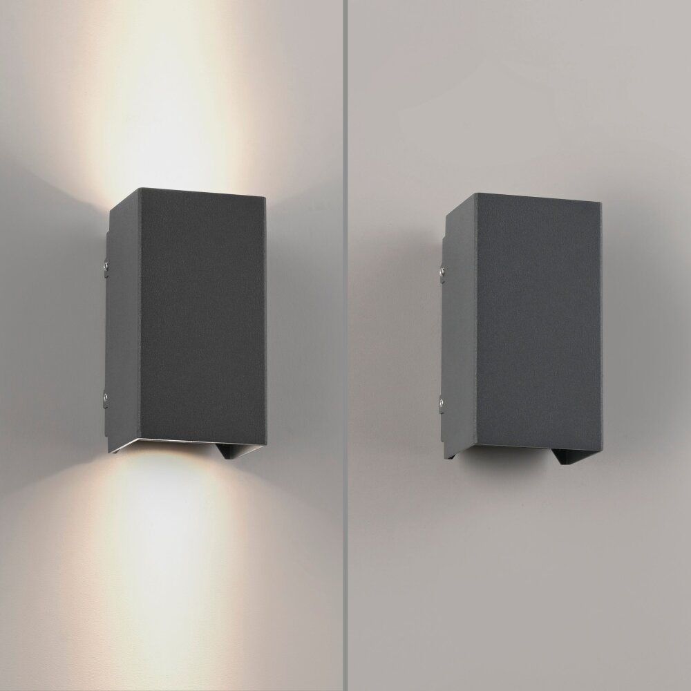 Paul Neuhaus Block Wandleuchte LED Anthrazit, 2-flammig