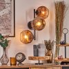 Ripoll Wandleuchte Glas 15 cm Klar, Kupferfarben, 3-flammig